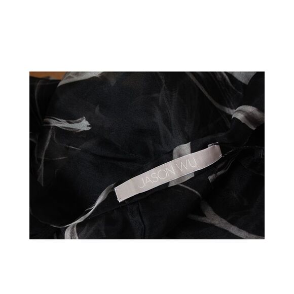 Pre Loved Jason Wu Vintage Silk Floral Print Mini Dress Women black Dresses - Picture 4 of 5